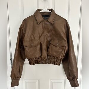 Forever 21 Brown Faux Leather Jacket NWOT